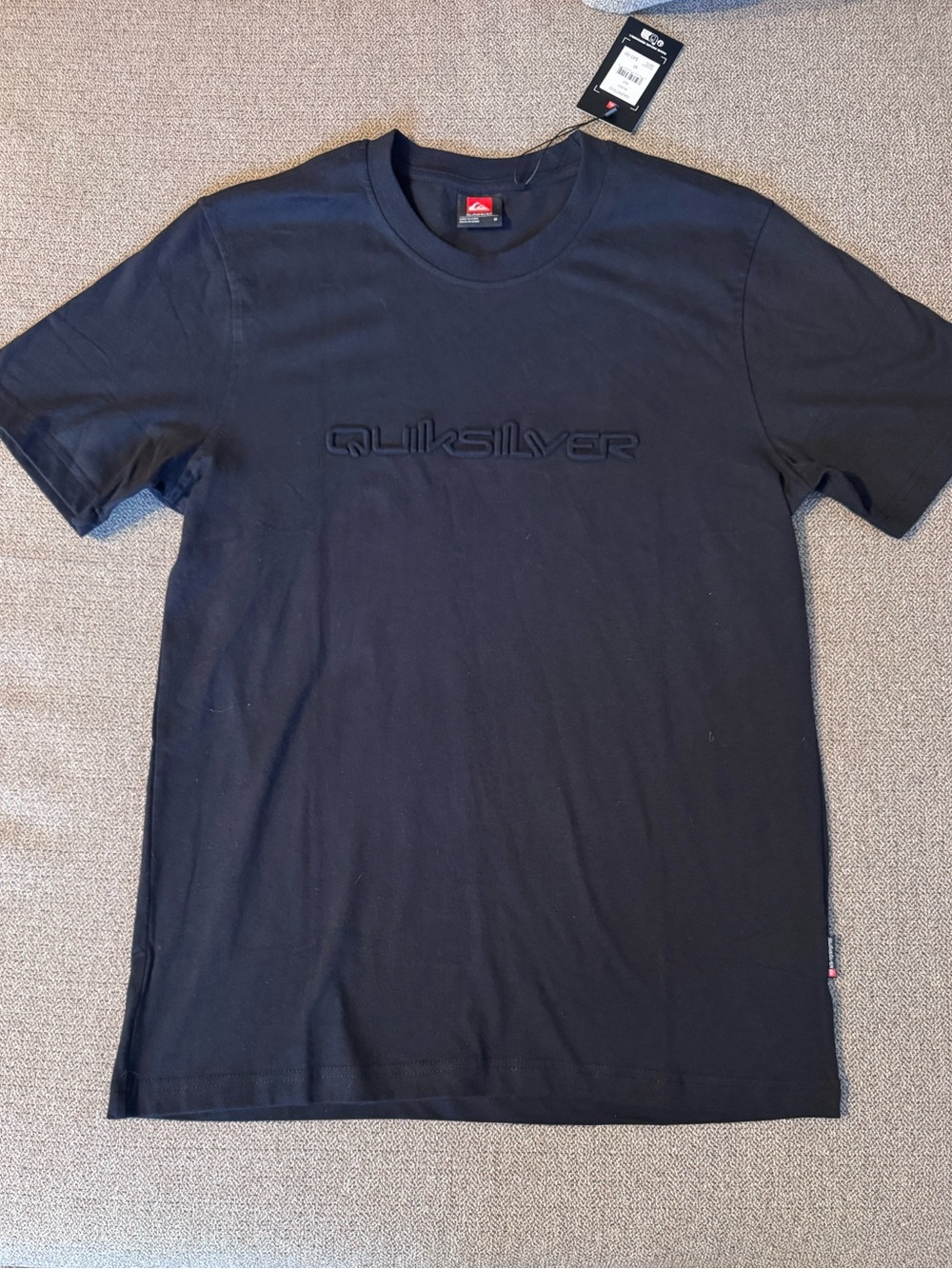 Quiksilver Black Embossed Logo Crew Tee